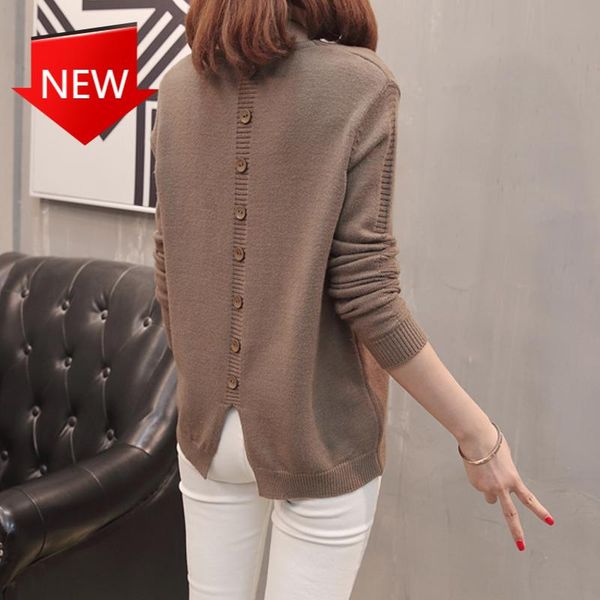 

women's sweaters fashion v-neck sweater loose button long sleeve plus size pullover 2021 spring autumn women, White;black