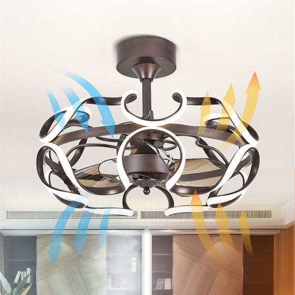 

ceiling fans nordic invisible frequency conversion celling fan lights restaurant with remote control for living room lighting 220v 110v