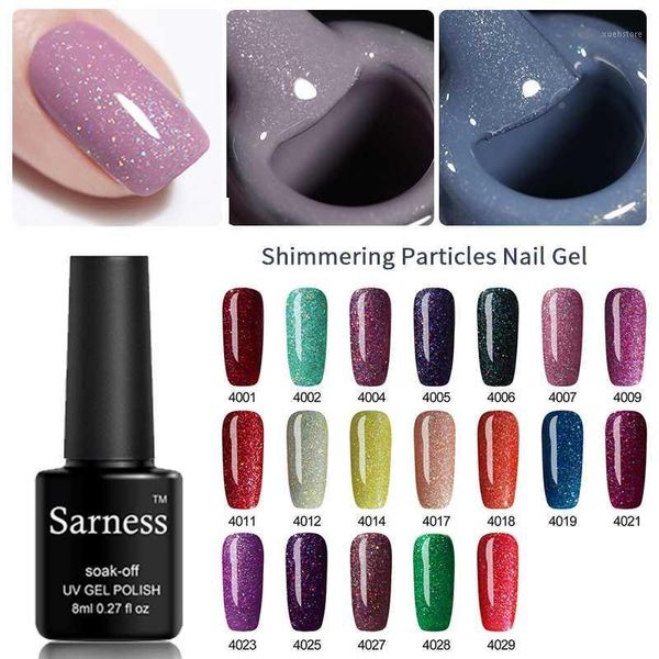 

sarness colorful neon nail gel glitter sequins uv varnish purple red silver colors polish soak off for art design1, Red;pink