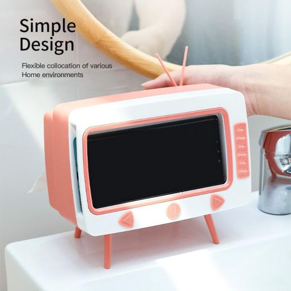 

tissue boxes & napkins retro tv model box chase drama mobile phone holder deskpaper vintage dispenser storage napkin case organizer