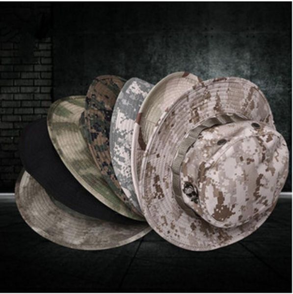 Cappelli da esterno Uomo Donna Trainning Viaggi Campeggio Cappellini da escursionismo Bordo arrotondato Tesa larga Camo Spiaggia Secchiello da pesca Protezione solare Boonie Hat