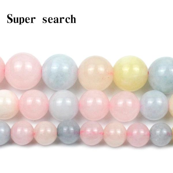 

other multicolor morganite jades round stone for jewelry making strand 15"diy bracelet necklace loose beads 6mm 8mm 10mm