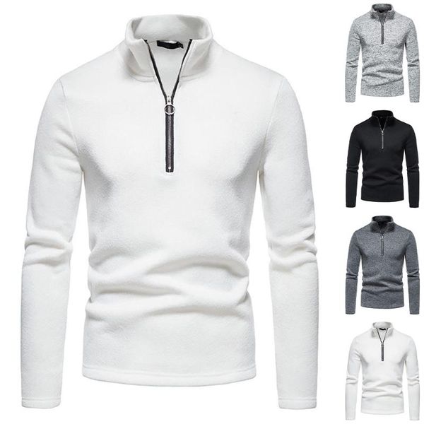 

men's hoodies & sweatshirts debracat muscle v neck zipper pullovers stand up collar men sport jumper white elegant sweatshirt casual lo, Black