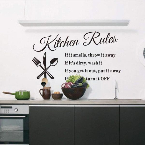 

wall stickers diy removable kitchen words decal home mural art decor s7d4
