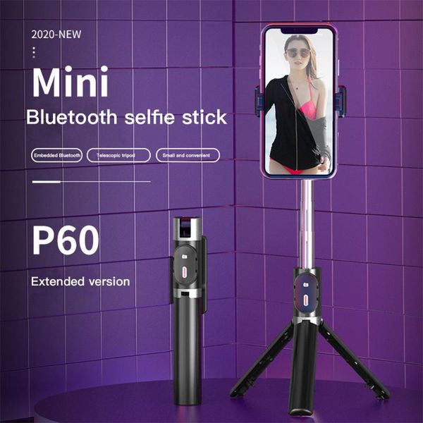 

p60 3 in 1 wireless bluetooth selfie stick 360rotation foldable mini tripod expandable monopod for ios android