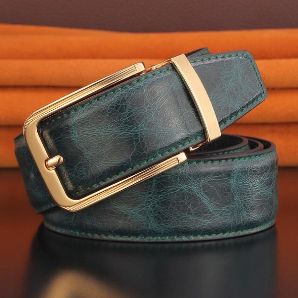 

belts pin buckle genuine leather cowskin fashion designers waist straps green casual cowhide ceinture, Black;brown