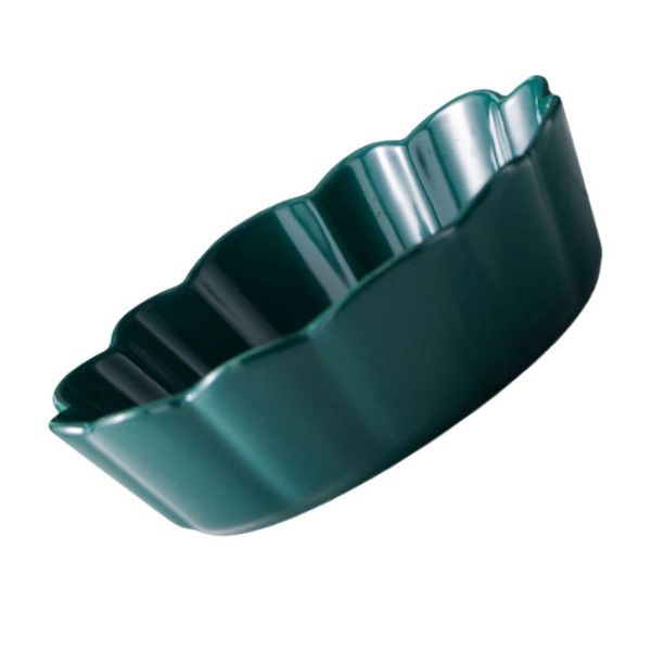 

bowls 1pc flower edging bowl snack salad mixing for home use (green)