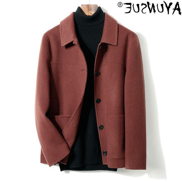 

men's cashmere coat, autumn and winter casual jacket, black clothes, korean a924, wool & blends
