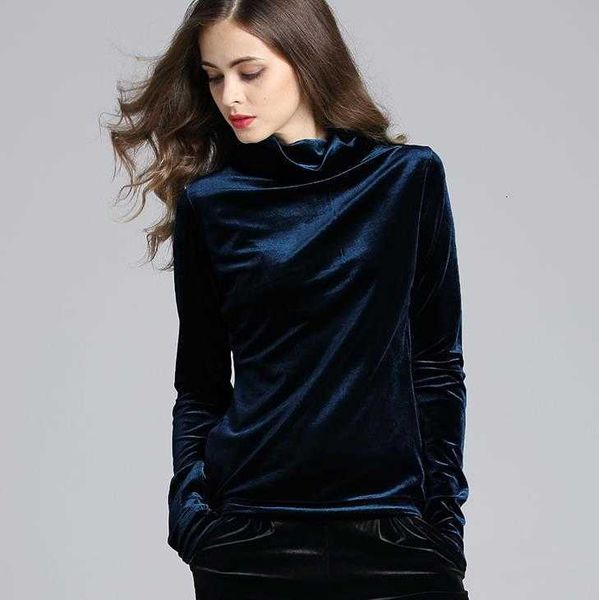 

women's blouses & shirts velour turtleneck blouse autumn winter korean vintage long sleeve women streetwear haut femme shirt aqql, White