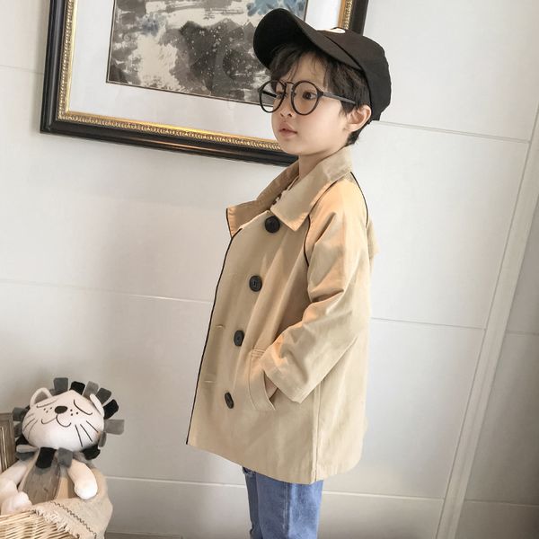 

new boys turn-down collar casual trench solid long sleeve childrens clothing 0-9 years spring and autumn baby kids coats, Camo