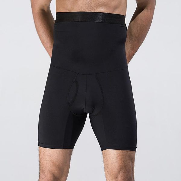 

men's body shapers high waist men bodysuit shaper pants slimming compression double layers quick dry stomach abdomen girdle underwear, Black;brown