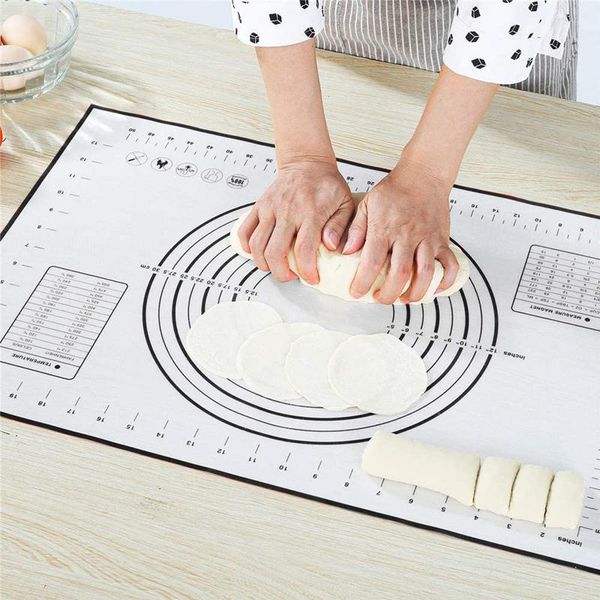 

mats & pads reusable kneading dough mat silicone baking pastry rolling pad kitchen cooking grill gadgets bakeware table sheet