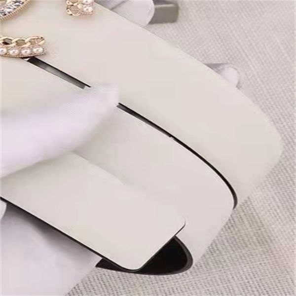 

women's handmade belt fashion luxury designer belts metal letter beltss diamond buckle double-sided wear 6-color boutique box 2021, Black;brown