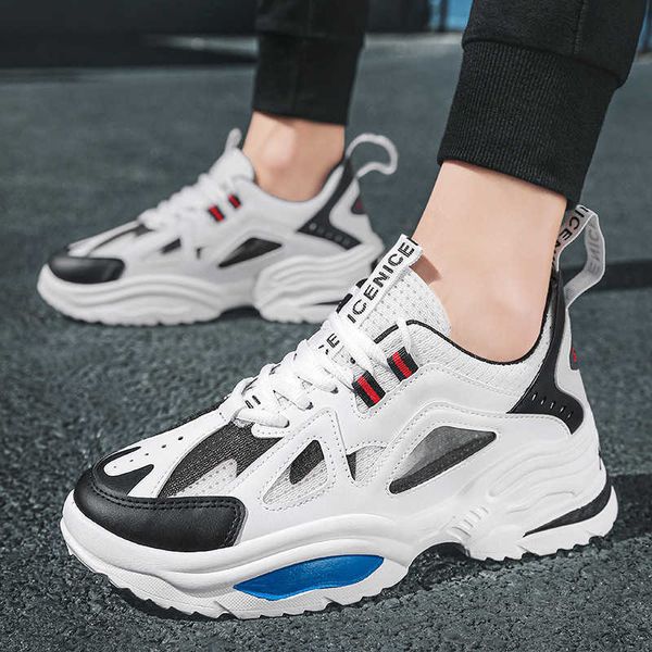 

2021 autumn outdoor trend sports shoes fashion leisure personalized daddy round head lace up men's