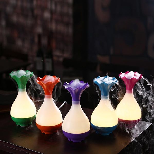 

essential oils diffusers ultrasonic vase aroma diffuser led night light oil usb air humidifier 5 colors