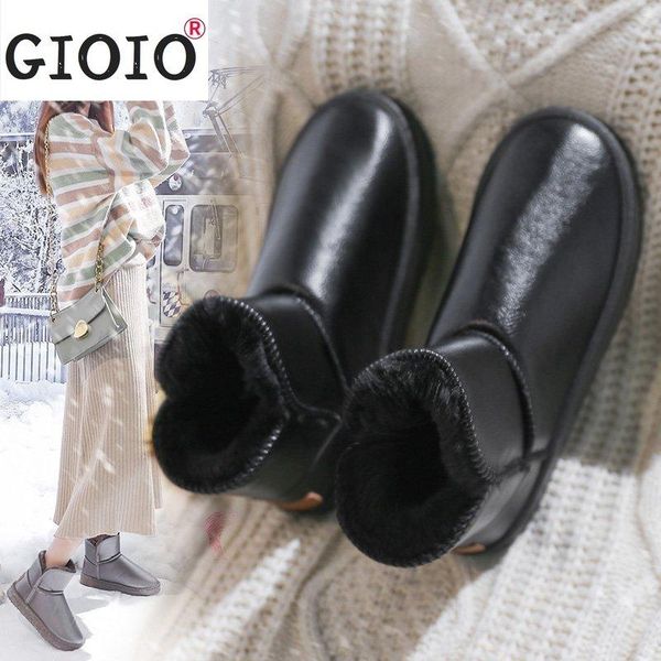 

boots women vulcanize shoes winter waterproof pu plush snow keep warm cotton short fashion boots-40, Black