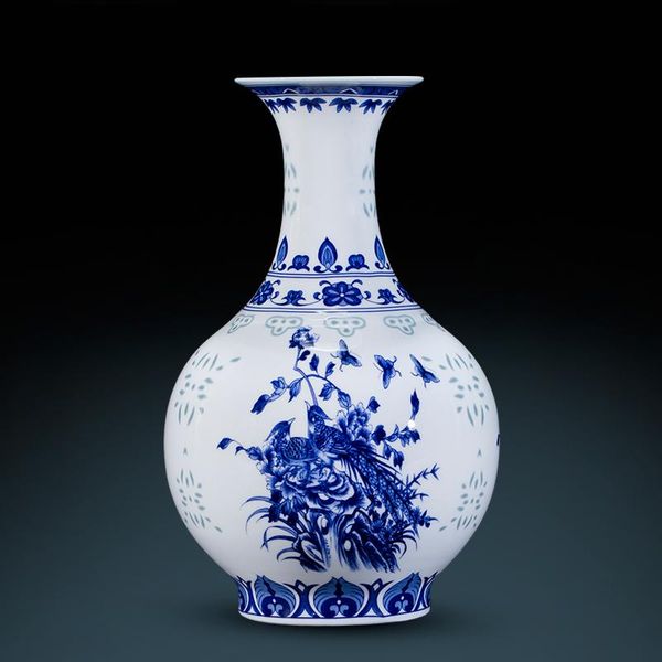 

vases jingdezhen blue and white exquisite porcelain vase chinese classical living room home decoration small ceramic