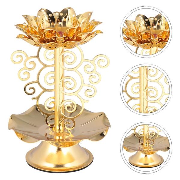 

candle holders 1pc lotus alloy holder home stand decorative tealight
