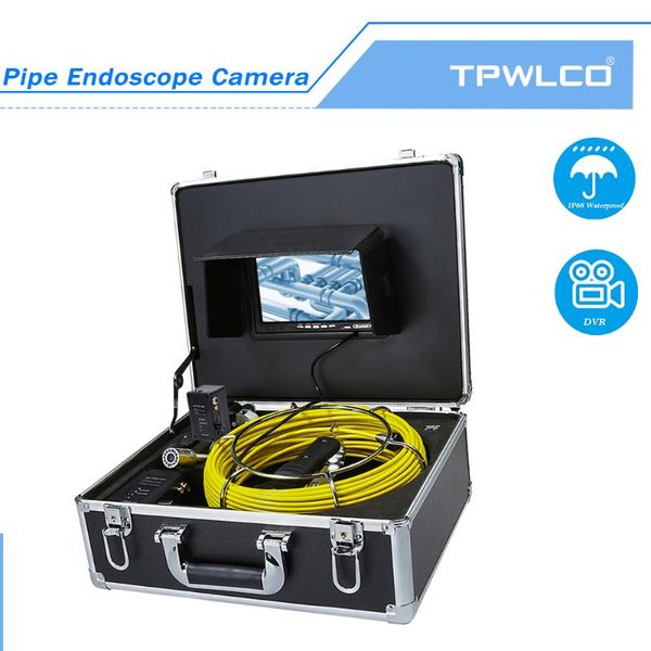 

7inch lcd 20m cable 23mm lens pipe inspection video camera 8gb sd card drain pipeline industrial endoscope inspector system ip cameras