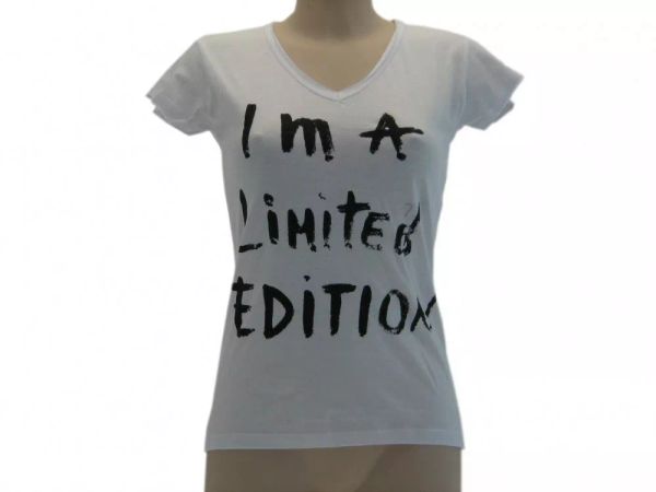 

t shirt solo parole donna i'm a limited edition originale, White;black