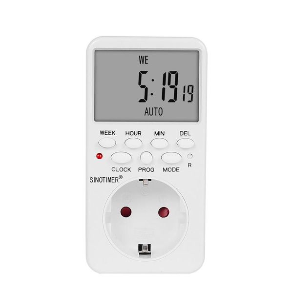 

timers sinotimer tm519 electronic digital timer switch 120/220/230v 12/24 hours programmable timing socket eu/uk/us plug outlets