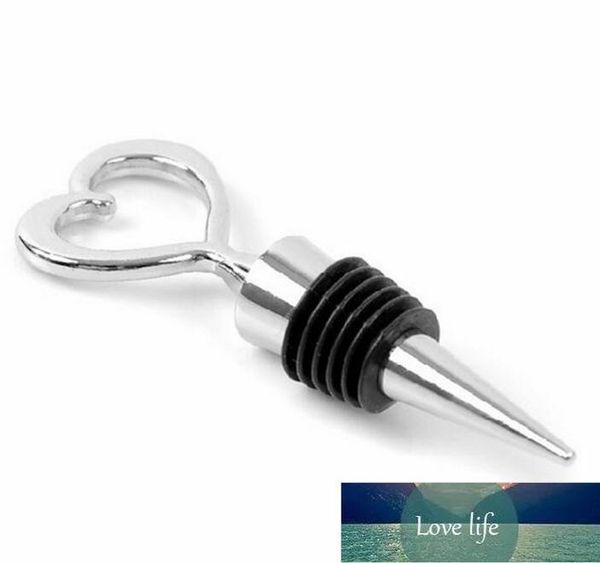 Tappo per bottiglia di vino a forma di cuore Twist Bomboniera Regali Nuovo arrivo Tappo per bottiglia di vino Strumenti da bar Argento ju0824