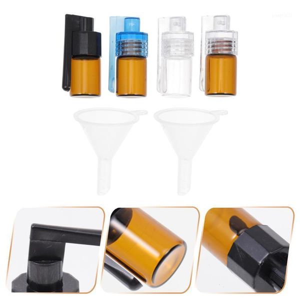 

storage bottles & jars 6pcs snuff bottle with spoon sniffer containers funnels kit