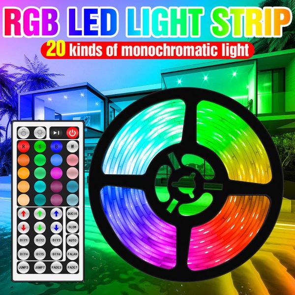 

strip light led rgb adapter dc 12v flexible tape usb remote control 5m 10m 15m 20m lamp waterproof ribbon strips