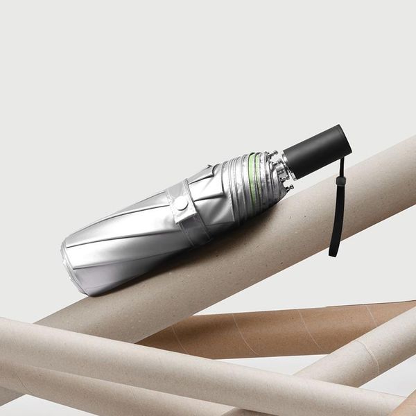 

umbrellas parasol fully-automatic umbrella women 3 folding uv large outdoor rain silver garden regenschirm gear eb50ys