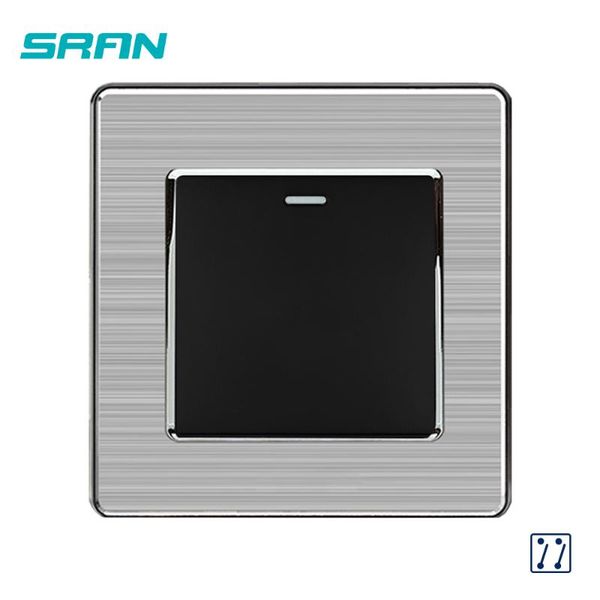 

smart home control sran uk standard 1gang 3way rocker switch,250v 16a wall switch stainless steel panel 86mm*86mm white/black/gold