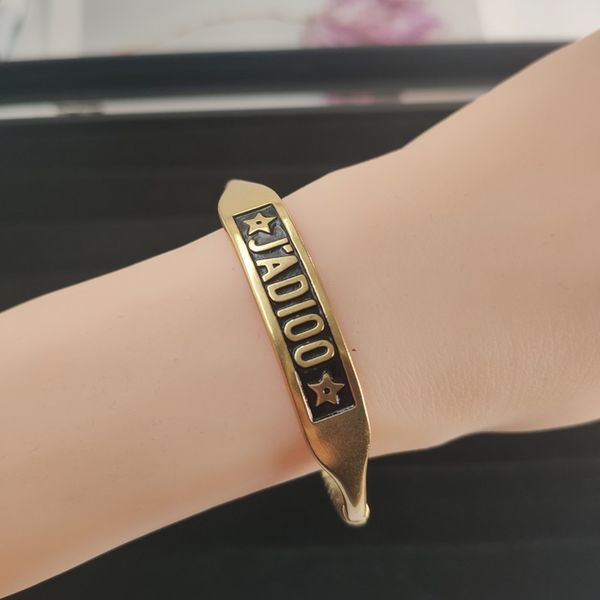 

d jiadijia new round ball opening women's seiko bronze temperament letter bracelet fashion6x5a, Black