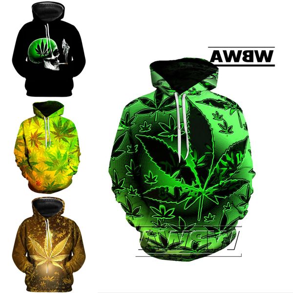 

men's hoodies & sweatshirts 3d printing weed hoodies sweater d8x2, Black