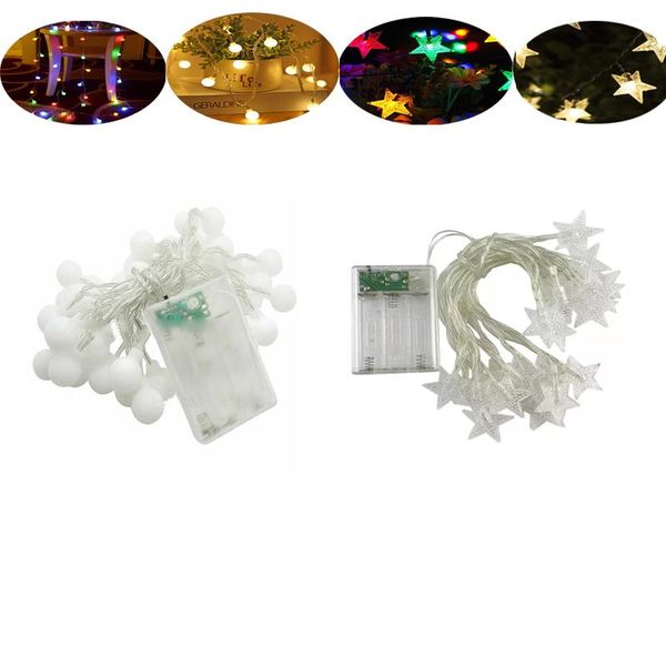 

ball star battery garland lights fairy string waterproof outdoor christmas holiday wedding party light patio decoration led strings