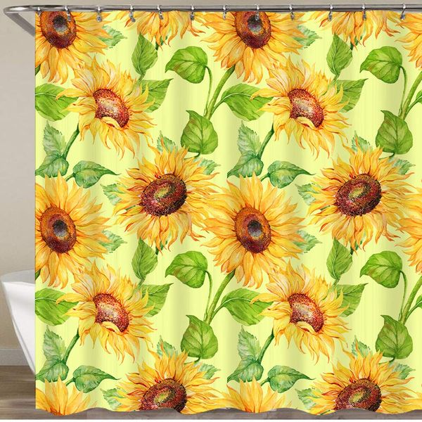 

shower curtain,seamless pattern flowers of sunflower,waterproof bath curtains polyester decorative shower curtains art deco for