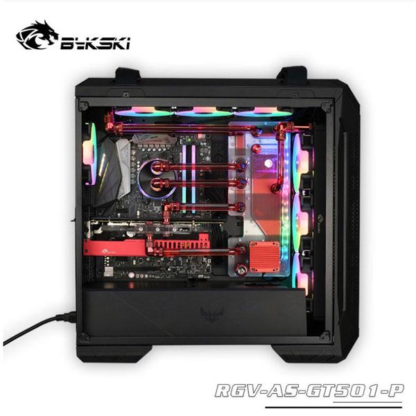

acrylic tank use for asus tuf gaming gt501 computer case / 3pin 5v d-rgb combo ddc pump cool water channel solution fans & coolings