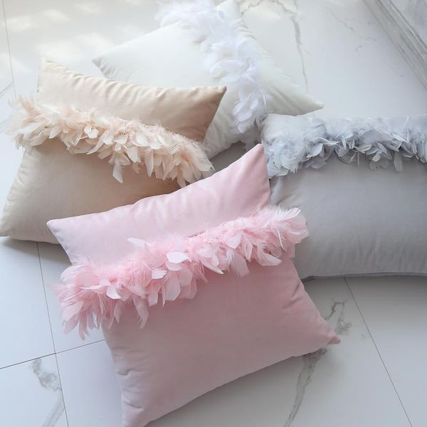 

cushion/decorative pillow feather pillowcase cushion pure cover beauty girl sofa home room bed velvet dec wholesale fg1295