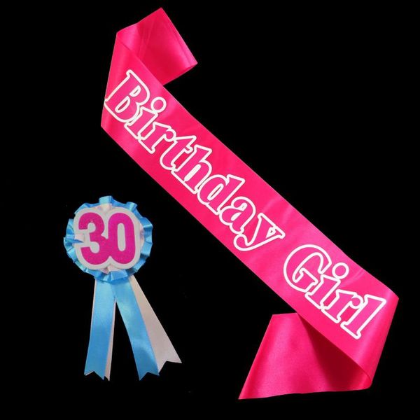 

party favor birthday set 2021 design girl sash 18 21 30 40 50 number and novelty badge happy girls women gift