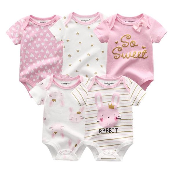 

jumpsuits 5pcs baby rompers boys and girls 100% cotton jumpsuit born 0-12m girl romper clothes, Blue