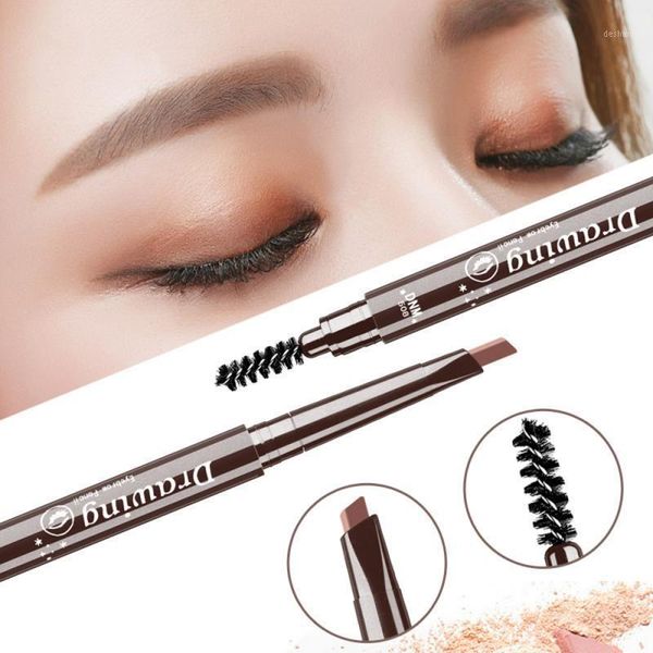 

double head eyebrow pencil makeup automatic rotating waterproof black brown eye brow tattoo pen beauty1