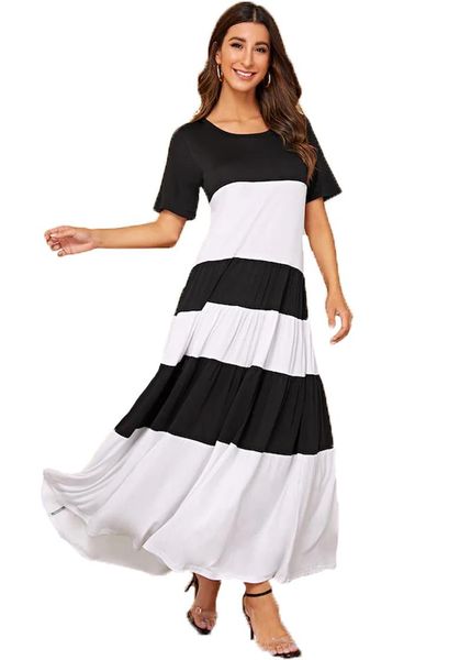 

fashion women dress boho robe femme long maxi evening party beach dresses sundress casual, Black;gray