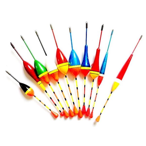 

fishing accessories 10pcs/lot mix size color ice float bobber set buoy floats for carp tackle