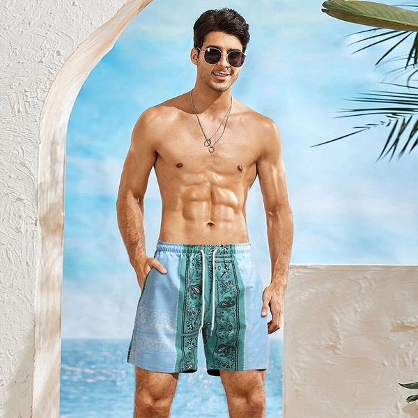 

men's shorts casual summer beach fashion print, White;black