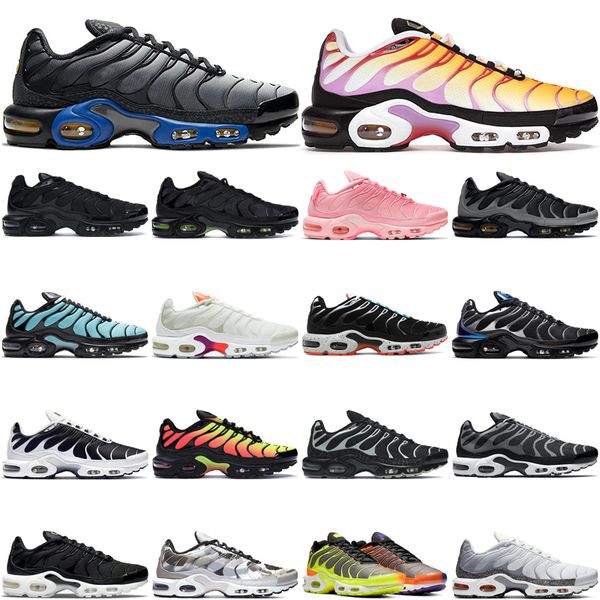 

new men running shoes women tn yellow black wolf grey white volt voltage purple total orange sky blue scream green rainbow pink fade outdoor