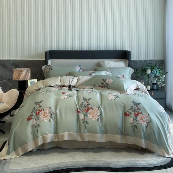 

bedding sets 100%bamboo tencel blossom floral duvet cover set softest natural organic cooling 1sheet 1duvet 2pillow shams