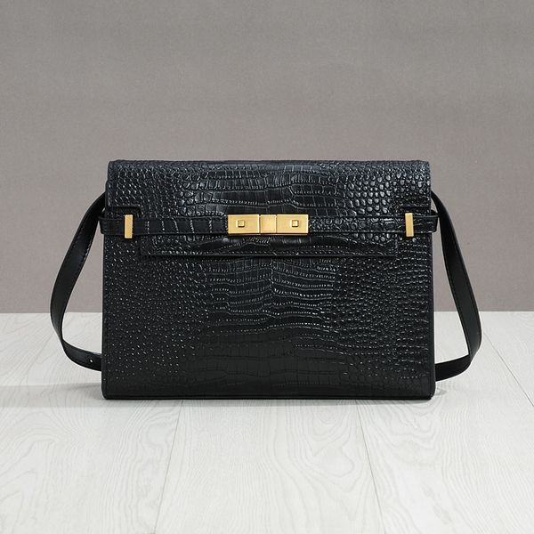 

75% off luxury handbag crossbar french stick bag 2021 new fashion armpit crocodile pattern leather one shoulder girl rnb3