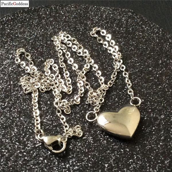 

fashion stainless steel big heart pendant cute necklace for girl chains, Silver