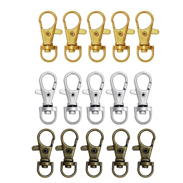 

50pcs bags metal swivel trigger lobster clasp snap hook key chain ring para cord lanyard diy craft outdoor backpack bag parts, Black