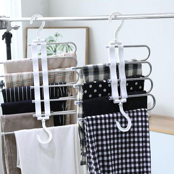 

hangers & racks multifunctional pants rack folding hanging clip laundry storage household wardrobe retractable multi-layer hanger drying