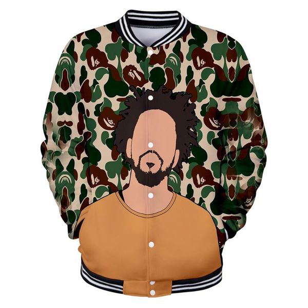 

men's jackets j.cole kod 3d printed baseball women/men fashion long sleeve jacket 2021 casual streetwear clothes, Black;brown