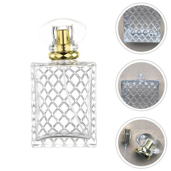 

storage bottles & jars 100ml glass spray perfume bottle square empty mist atomizer cosmetic
